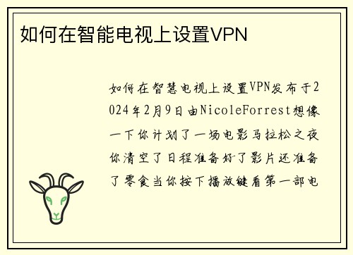 如何在智能电视上设置VPN